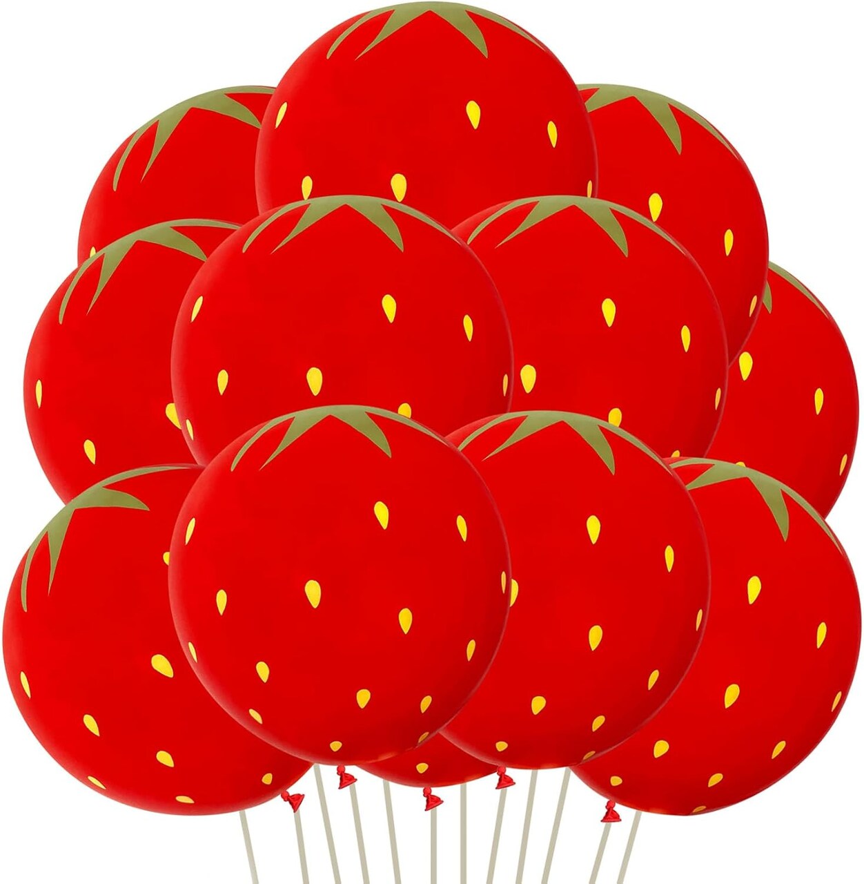 Strawberry Balloons Fruit Balloons Red Balloon Sets-12pcs (Strawberry Balloons)